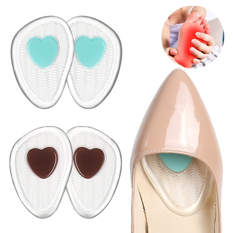 1 Cặp Miếng Lót Giày Cao Gót Bằng Silicone Trong Suốt Chống Trượt Chống Sốc