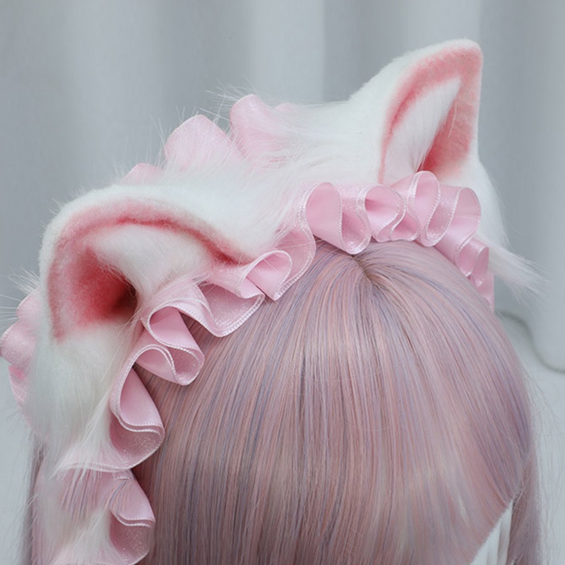 Flgo Băng Đô Tai Mèo Màu Hồng Ngọt Ngào Rửa Mặt Cho Học Sinh