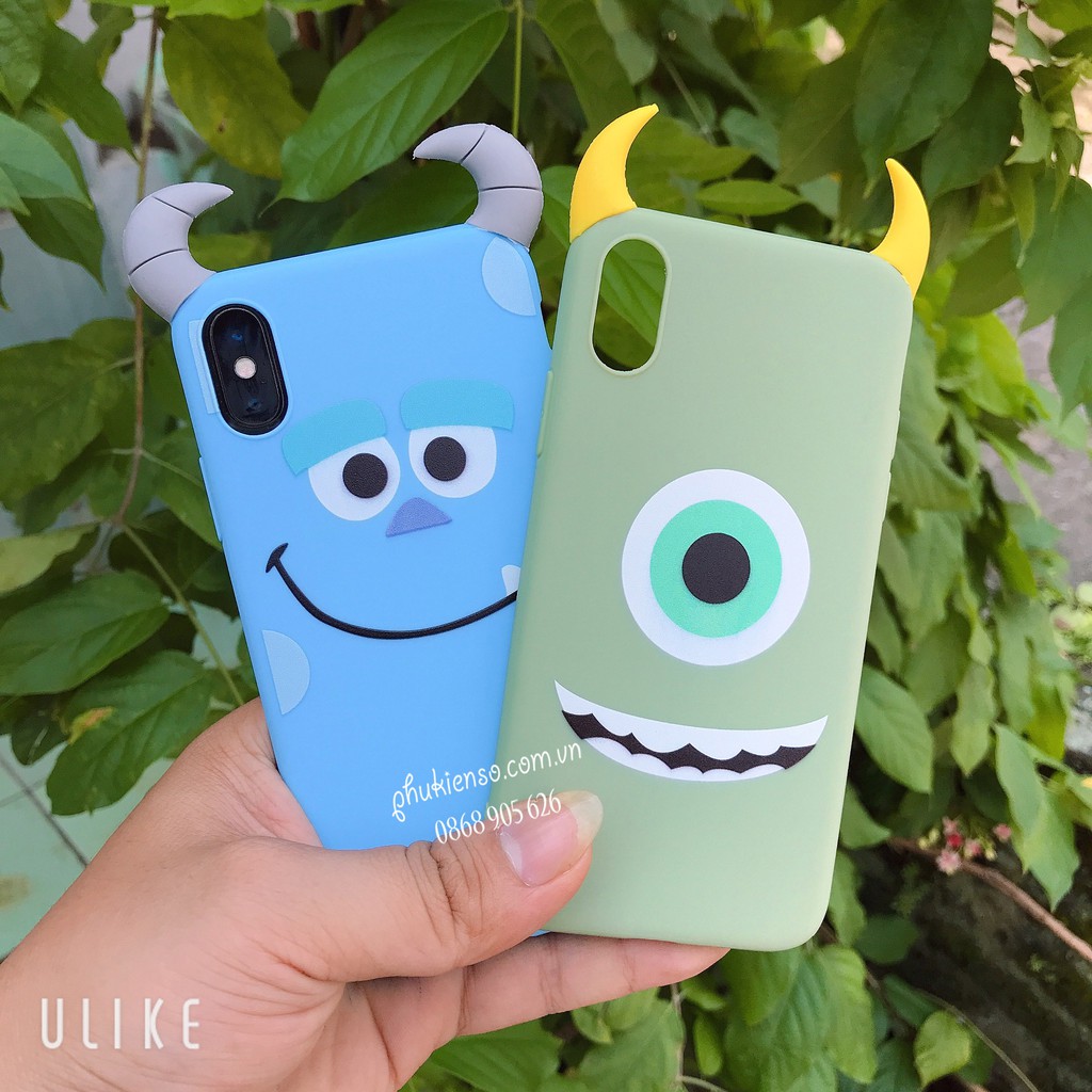 Ốp lưng iphone Cặp đôi nhà Monster - ỐP lưng XƯỞNG QUÁI VẬT gắn sừng - Ốp Iphone dt01