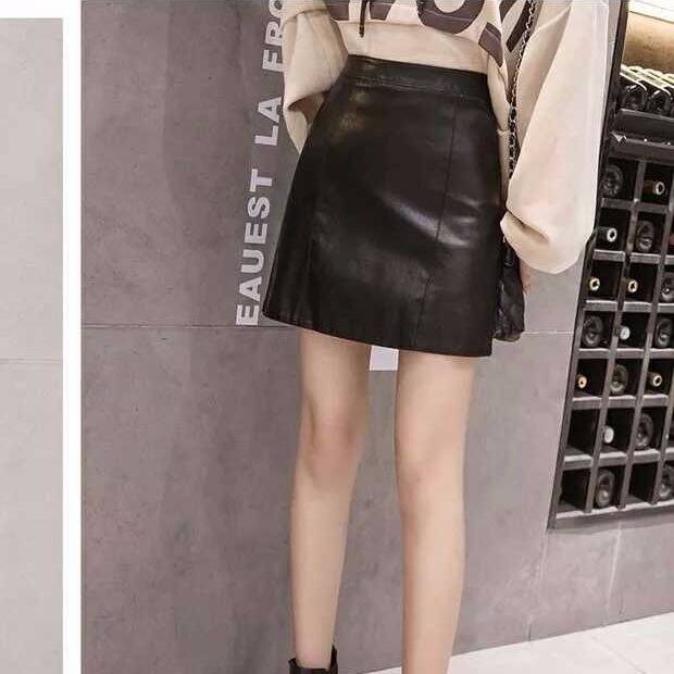 Chân váy da PU lưng cao thời trang mới | BigBuy360 - bigbuy360.vn