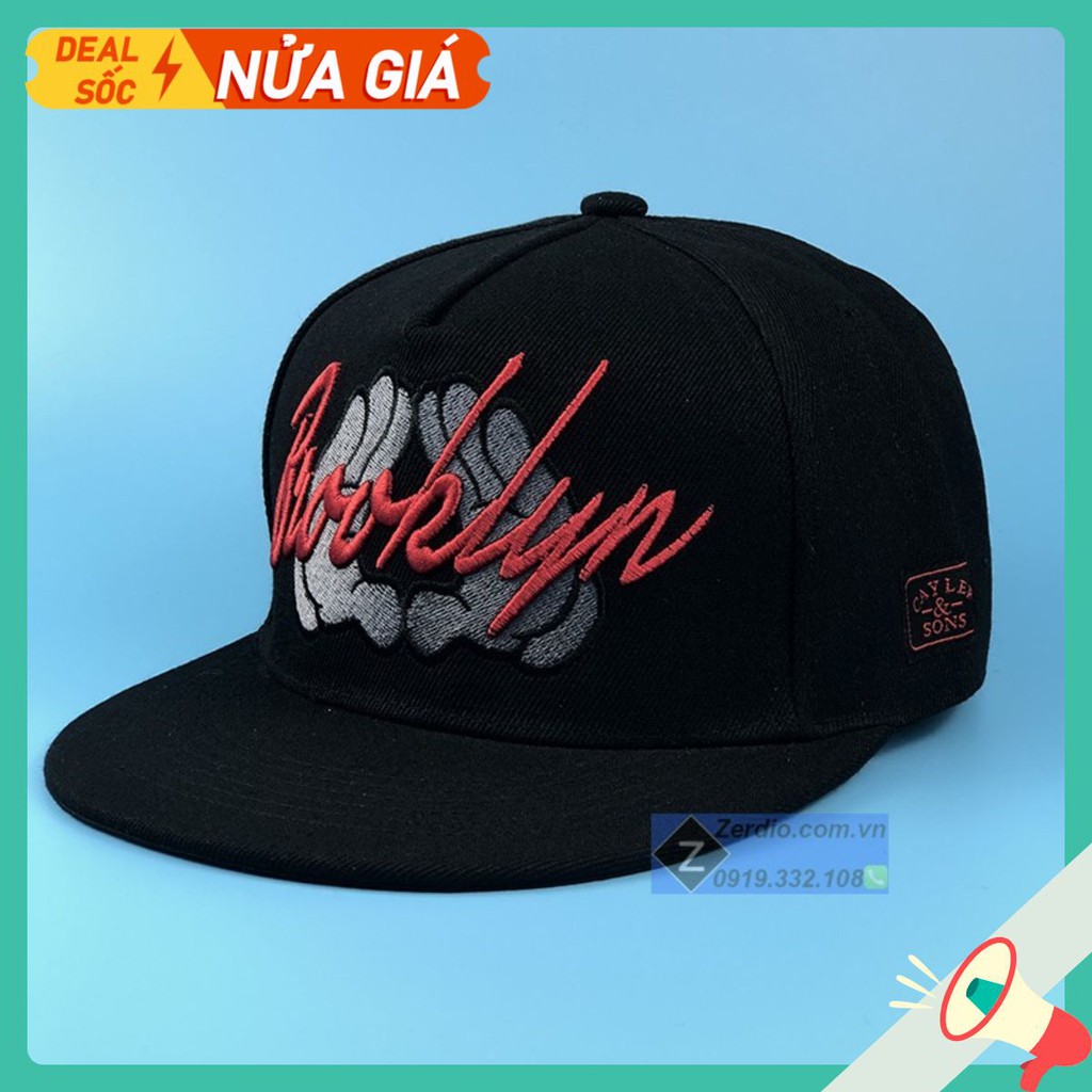 Mũ hiphop snapback Brooklyn thêu họa tiết cao cấp cho cả nam và nữ