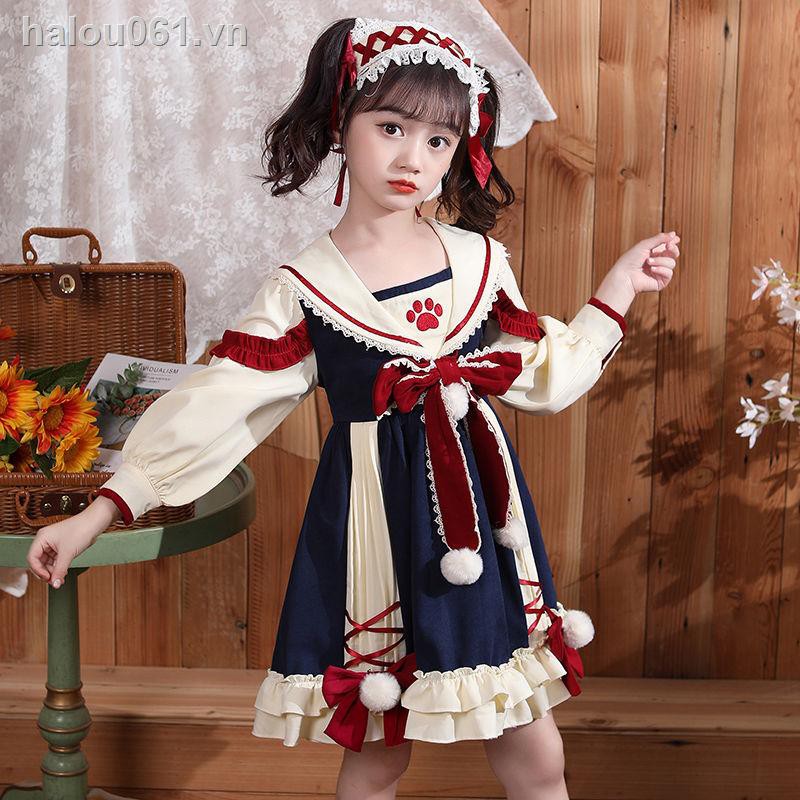 Đầm Công Chúa Kiểu Lolita Thời Trang Thu Đông 2021 Cho Bé Gái