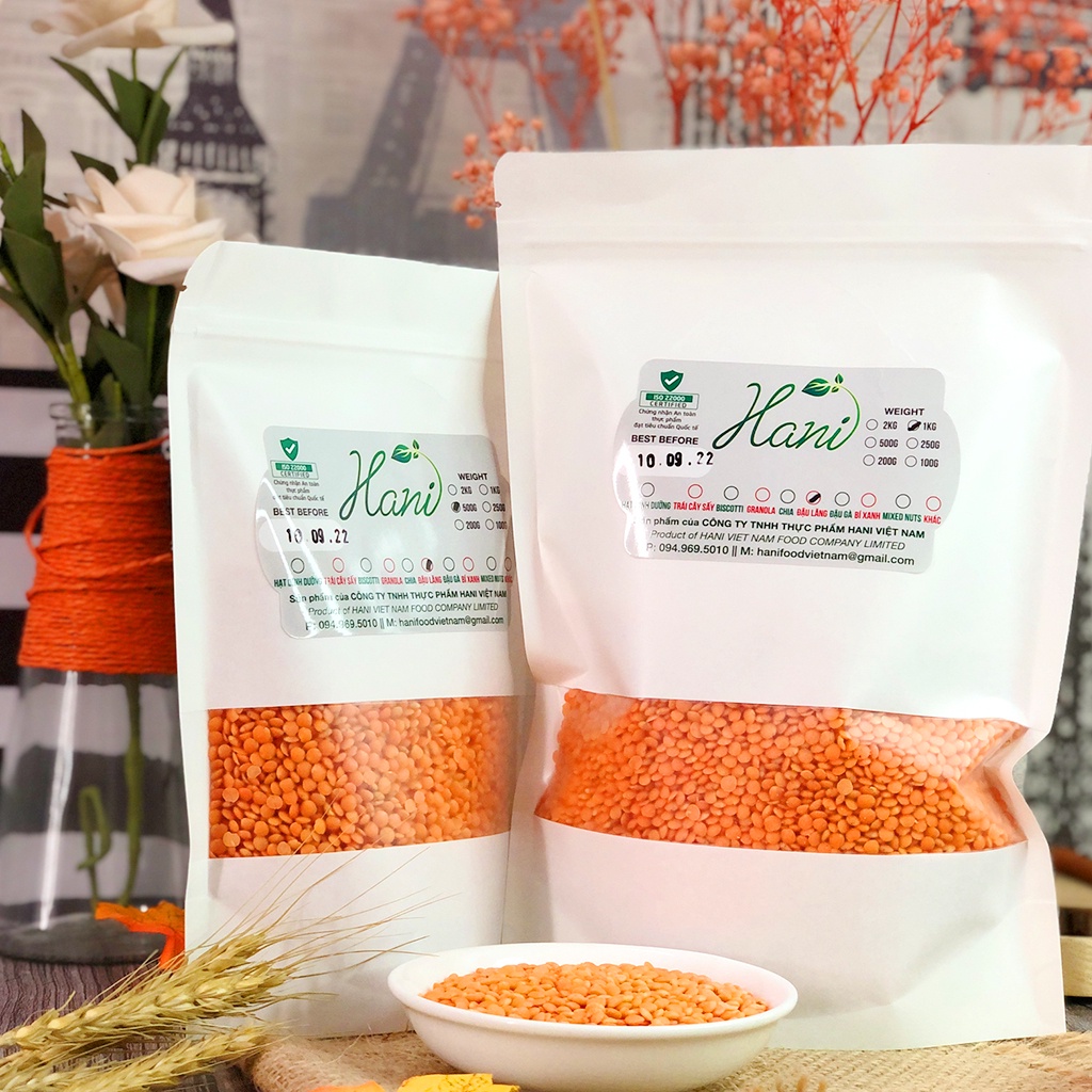 1KG Đậu Lăng Đỏ Hữu Cơ Nhập Khẩu Canada/Mỹ Không Biến Đổi Gen, Tốt Cho Trẻ Nhỏ và Phụ Nữ Mang Thai   Hani Healthy Food