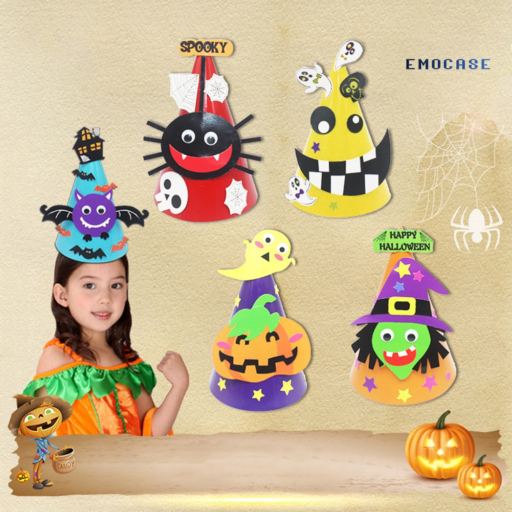 Mũ Beanie Hóa Trang Phù Thủy Dơi Bí Ngô Ma Cà Rồng DIY Cho Bé