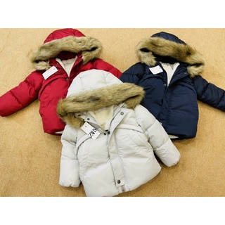 Áo khoác phao Zara lót lông trần bông ấm nức cho bé 1-6y