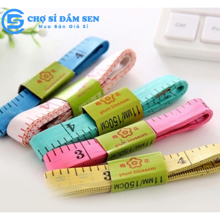 Thước dây may đo 3 vòng 150cm 60 inch bốn màu bằng nhựa siêu bền G393-thuocdaysoi
