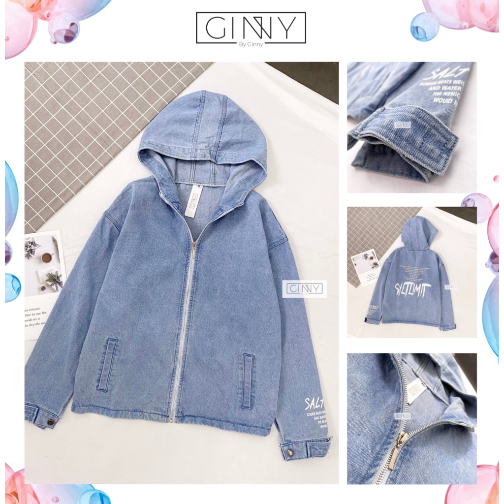Áo Khoác Jean Phối GINNY SALTLIMIT TK-01 | Chống Nắng Tốt| Phong cách Hàn Quốc (CHÍNH HÃNG by Ginny)