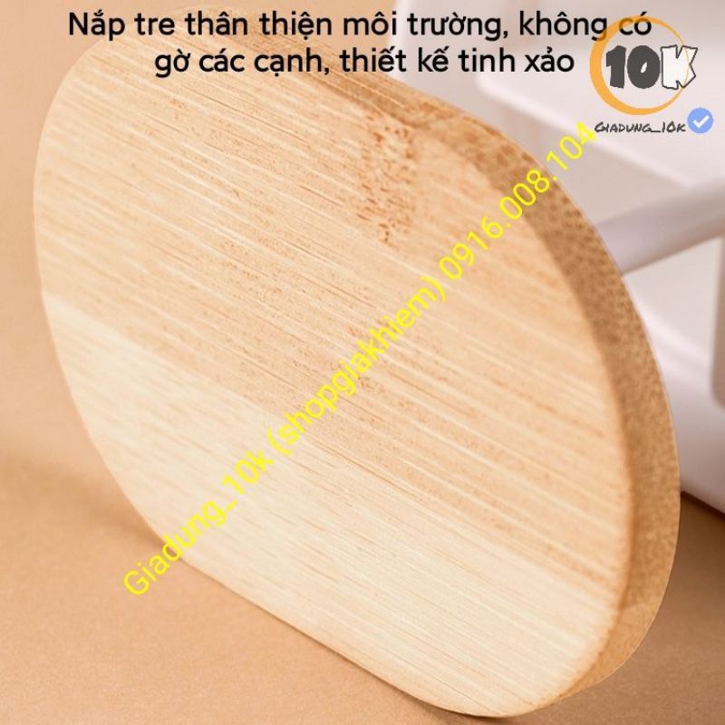 Lọ Đựng Tăm Nắp Tre 4 Ngăn Tiện Lợi (a10)