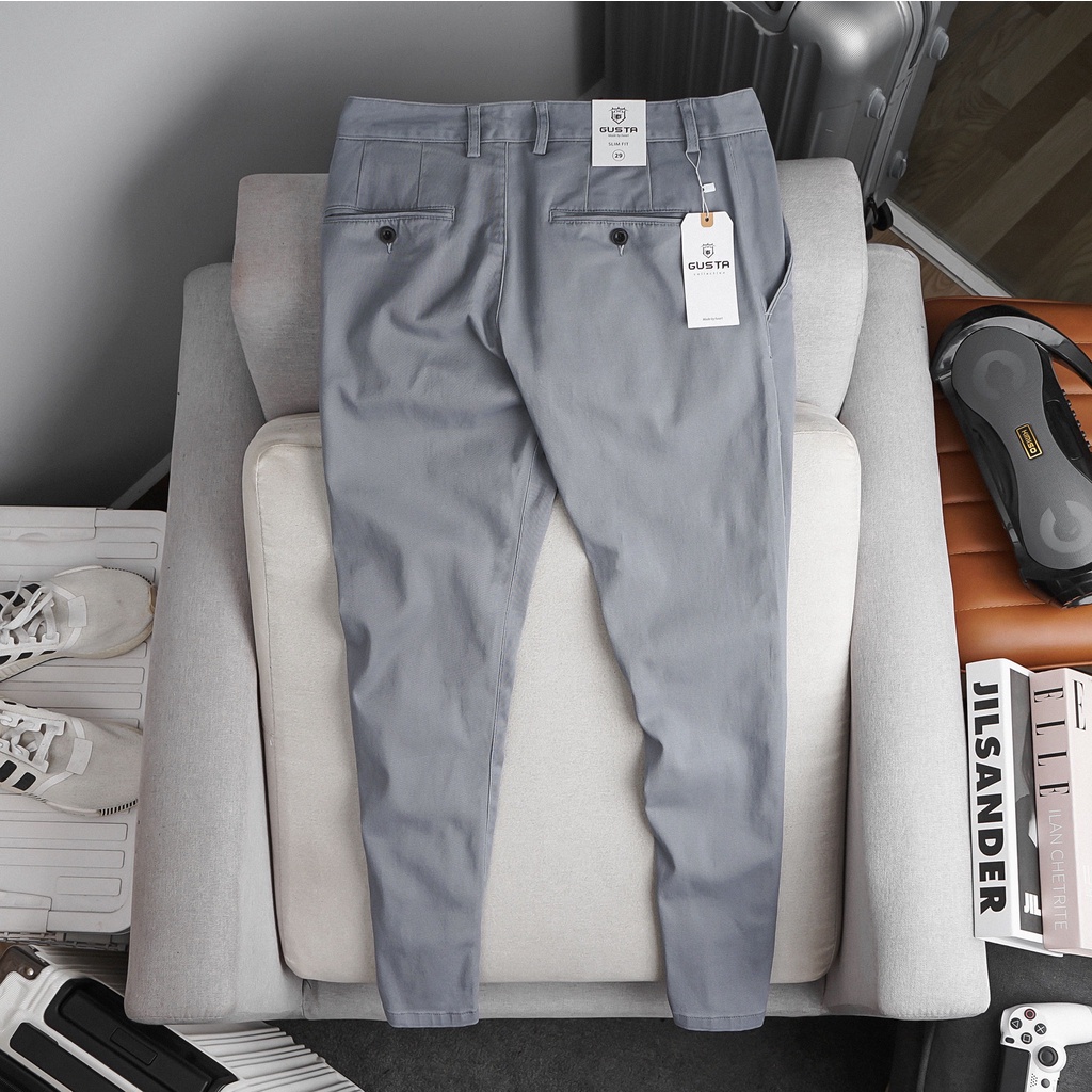 Quần Kaki Nam Gusta chất cotton co giãn thoải mái form slim fit phong cách công sở - KA02a