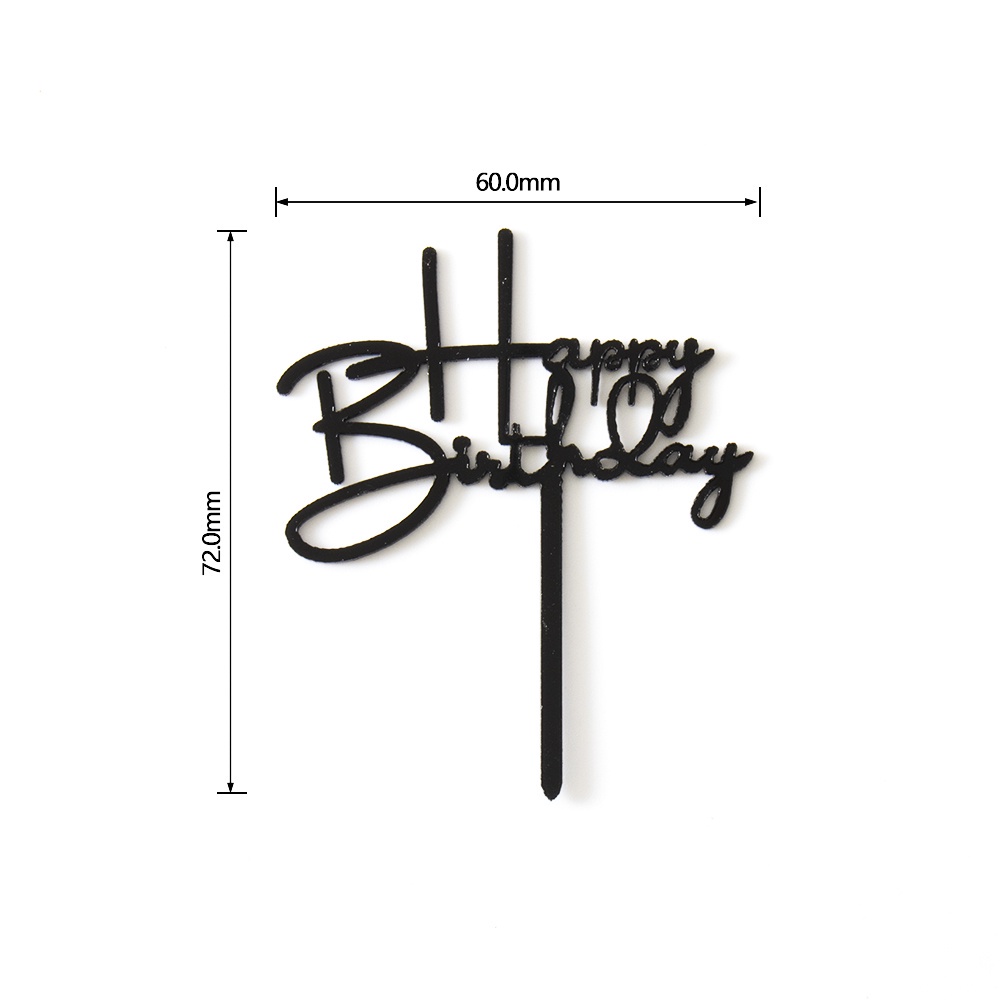 Set 10 topper cắm trang trí bánh kem sinh nhật có 4 màu sắc acrylic mini