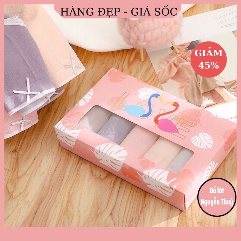 Hộp 5 Quần lót nữ cotton kháng khuẩn thiên nga
