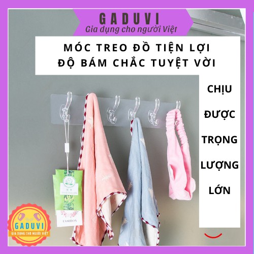 Thanh Treo Đồ GADUVI Đa Năng Dán Tường, Móc Treo Đồ Trong Suốt Siêu Chắc