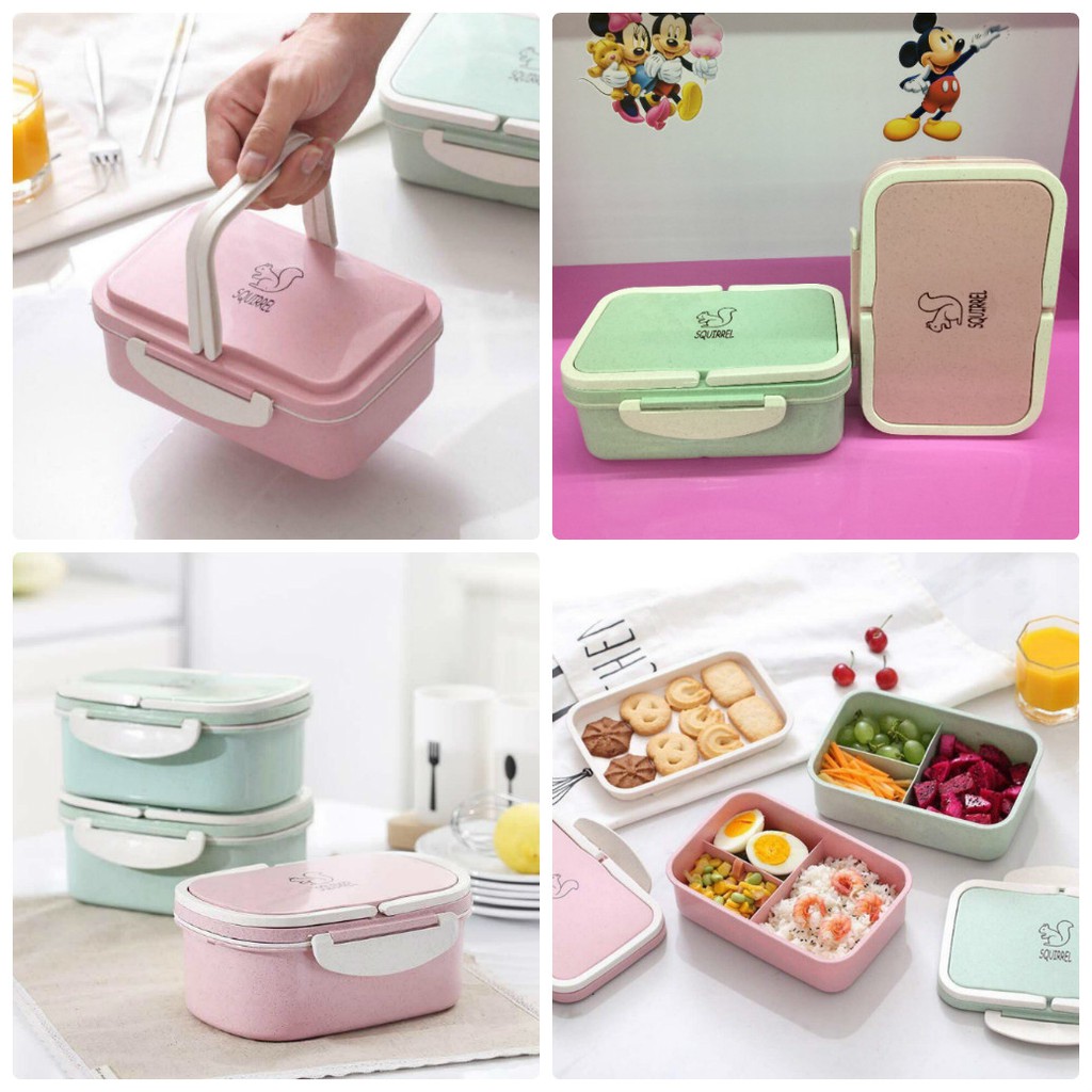 Hộp Cơm lúa mạch 2 Tầng SQIRREL