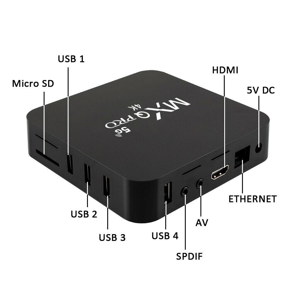 Đầu TV Box 4K Băng Tần KéP WiFi 2.4G / 5G WiFi MXQ Pro KèM Phụ KiệN