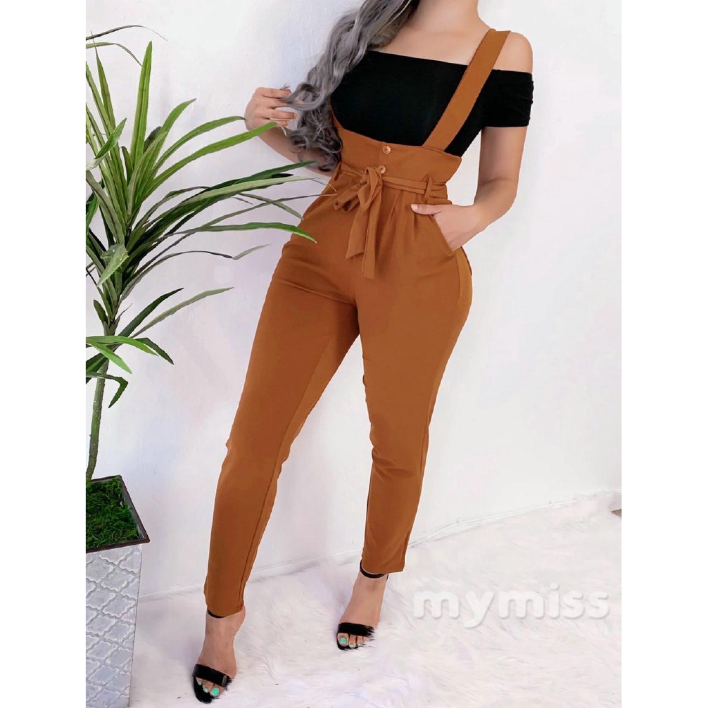 Jumpsuit nữ áo liền quần dài lưng cao xinh xắn | BigBuy360 - bigbuy360.vn