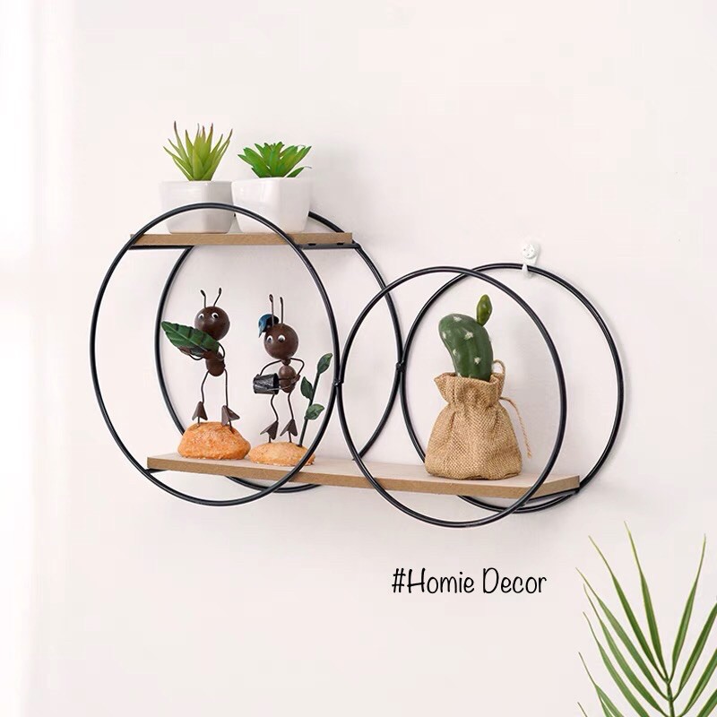 [Có đèn siêu đẹp] Kệ decor treo tường trang trí nội thất phong cách Retro