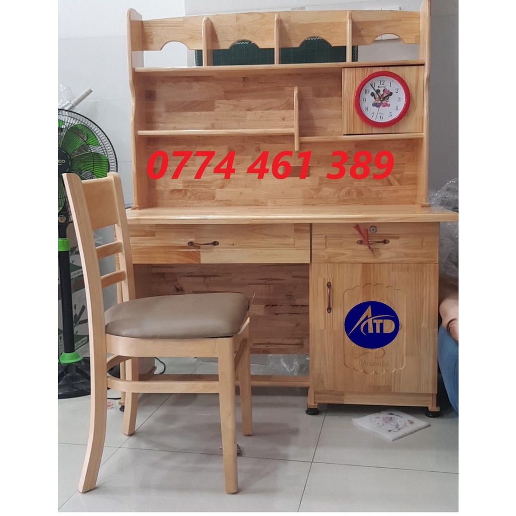 Bàn học sinh gỗ thông cao cấp bền đẹp chống mối mọt ngang 1m 1m2 giá xưởng HCM