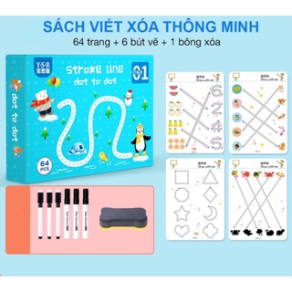 Bộ tranh vẽ nối - bộ viết xoá thông minh cho bé