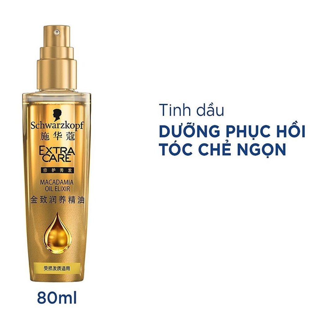Tinh Dầu Dưỡng Tóc Schwarzkopf Extra Care Macadamia Oil Elixir Phục Hồi Sâu Cho Tóc Chẻ Ngọn 80ml