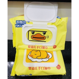 Thùng 10 bịch khăn giấy ướt con vịt(80 khăn/1 bịch)