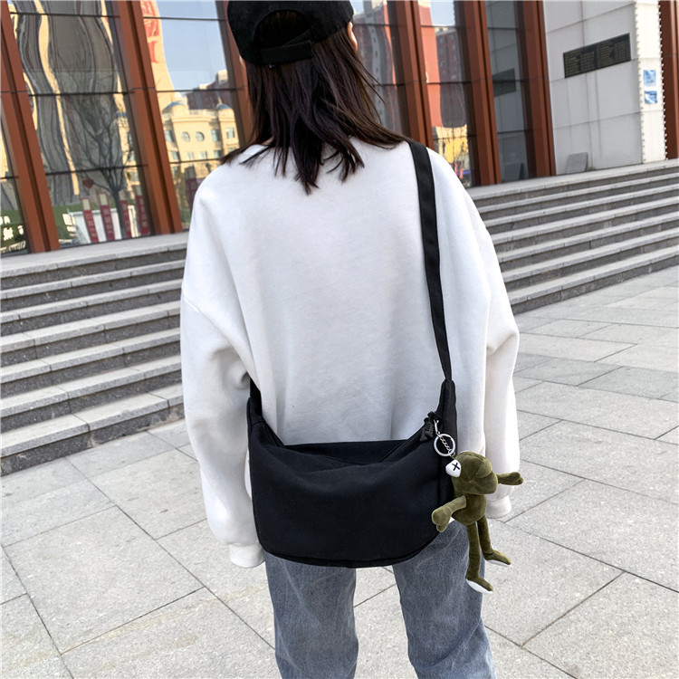 Túi vải canvas IELGY dạng vuông ngang thời trang phong cách Hàn Quốc cho nữ