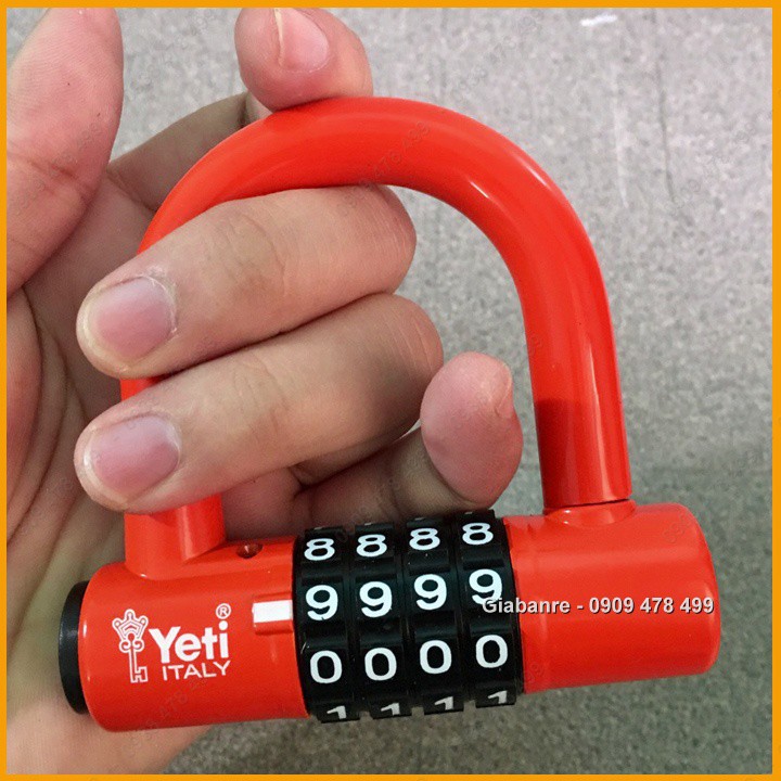 Khóa Mã Số 4 Số Chính Hãng Yeti - Thép Bọc Nhựa - Đỏ - 6200.2