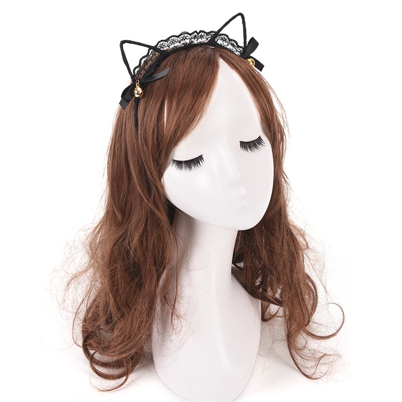 Băng đô tai mèo phối ren xinh xắn cho nữ