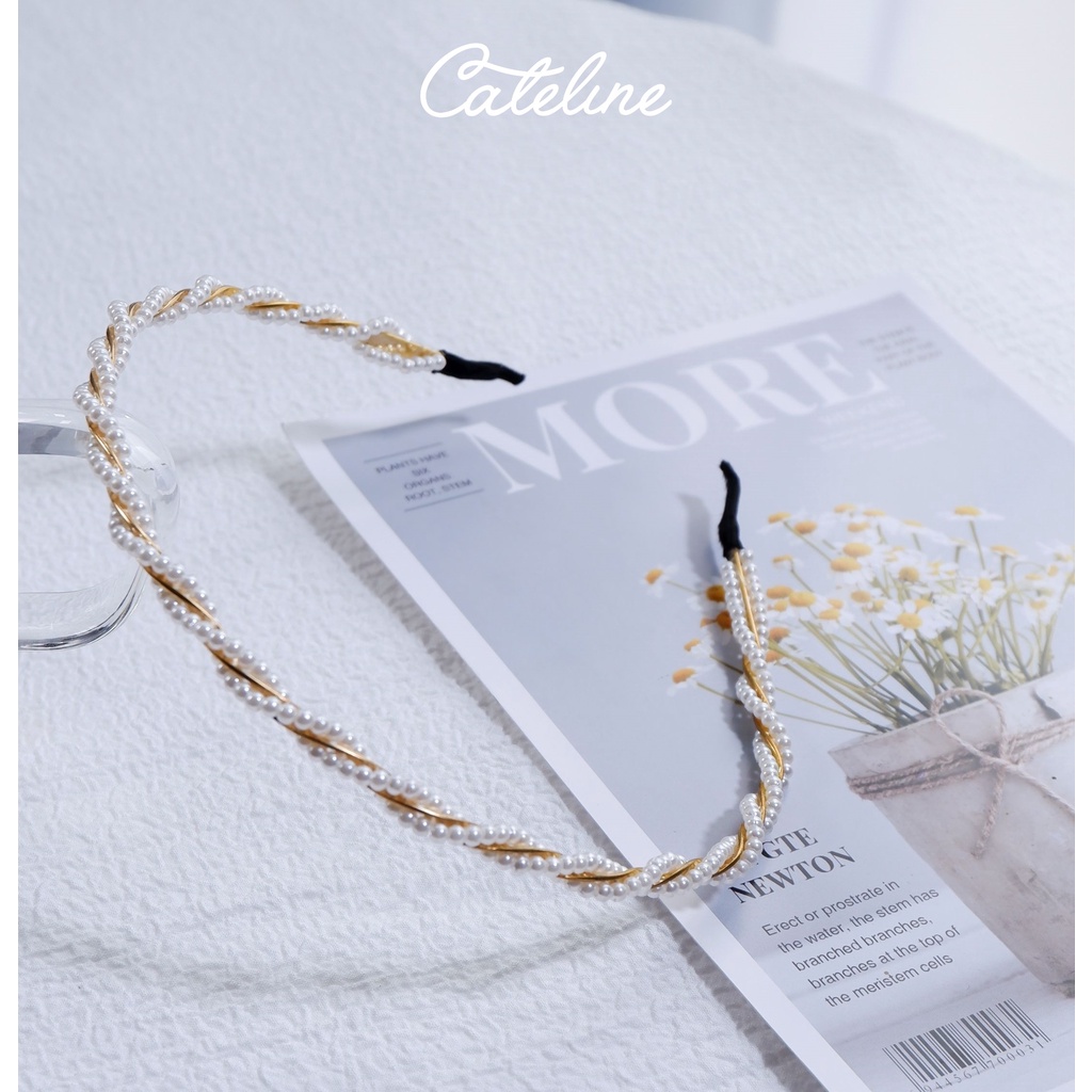 Bờm tóc nữ Cateline kim loại cao cấp, cài tóc thiết kế đính ngọc nhân tạo xinh xắn dễ thương - PKTCL02