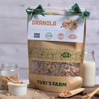 Hạt dinh dưỡng granola yến mạch không đường 500g yuki farm - mix các loại siêu hạt sấy khô - eatclean giảm cân, ăn kiêng