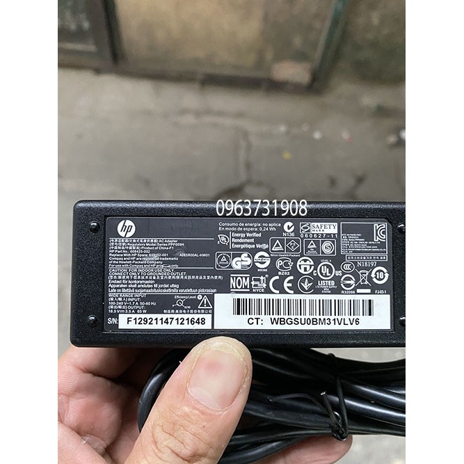 Sạc laptop HP 18.5V 3.5A 65W chân kim to