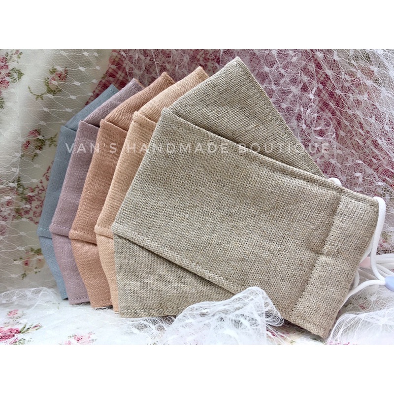 Khẩu trang vải Linen tưng chất xinh, xịn