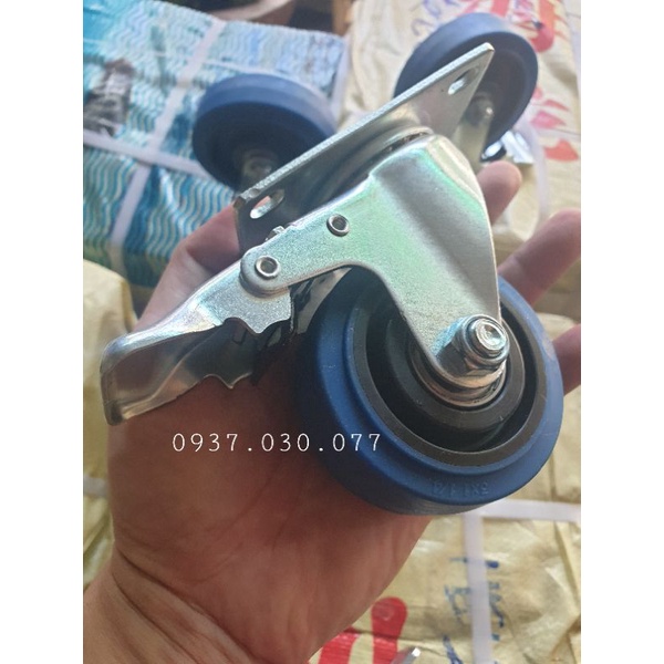 Combo 1 bộ gồm 4 bánh xe TPR 75mm nhập khẩu, êm nhẹ bền bĩ