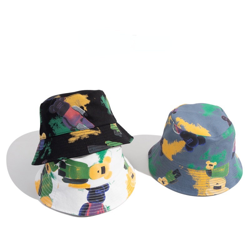 Nón Tai Bèo Hình Gấu graffiti Đáng Yêu Thời Trang Xuân Thu Cho Bé