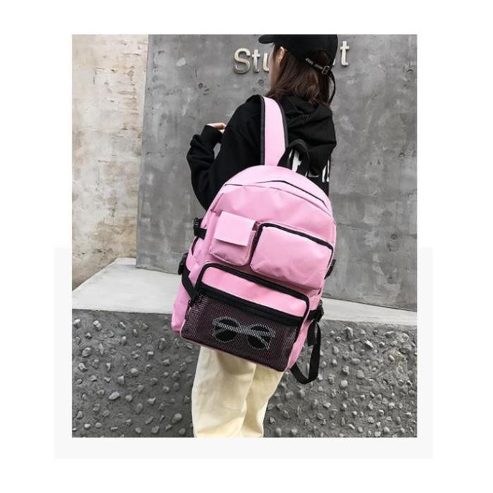 Balo vải Oxford nhiều ngăn phối lưới dày dặn TX64