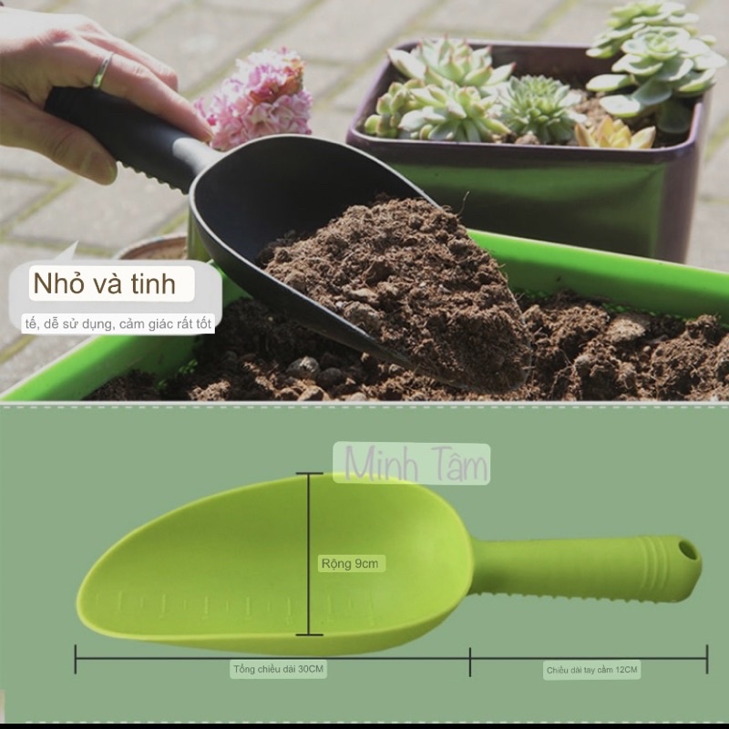 Xẻng xúc đất làm vườn bằng nhựa hàng dài 30cm hàng loại 1