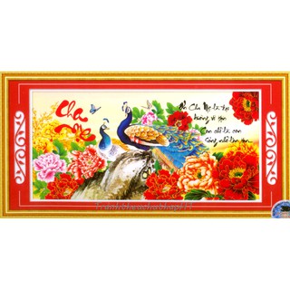 Tranh đính đá cha mẹ DF282 - tự đính
