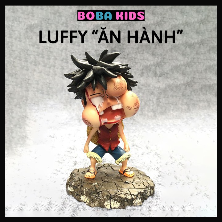 Mô hình One Piece - Luffy Ăn Hành - Chiều cao 12cm - Chất liệu PVC