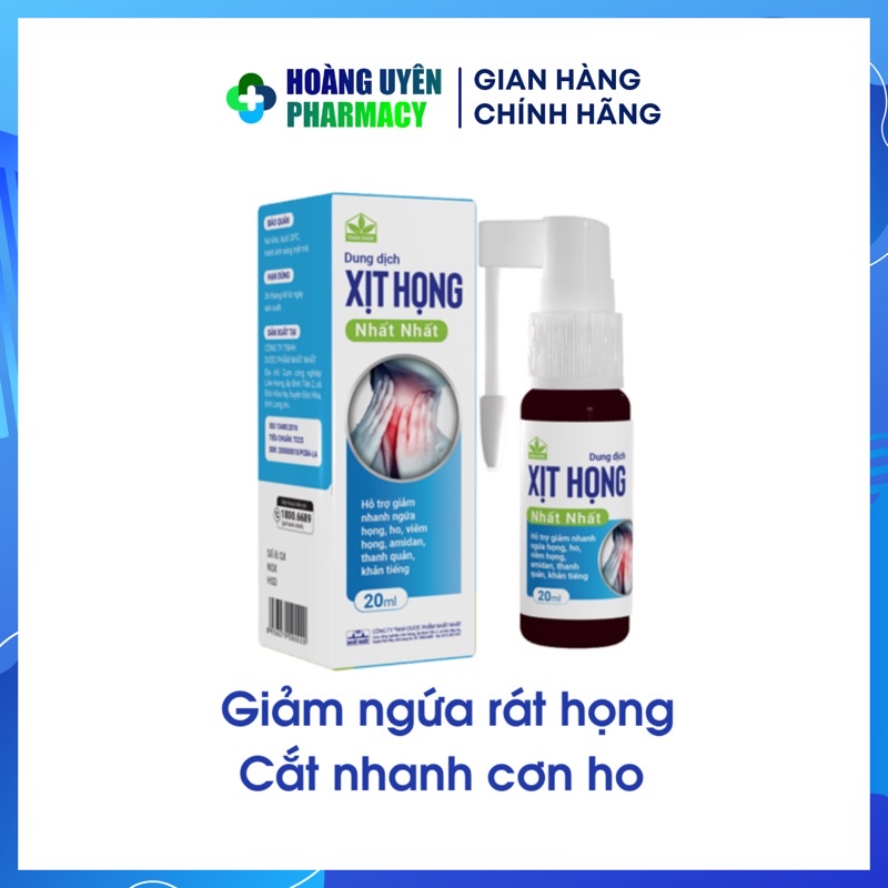 Dung dịch xịt họng Nhất Nhất - giúp giảm ngứa rát họng, giảm ho