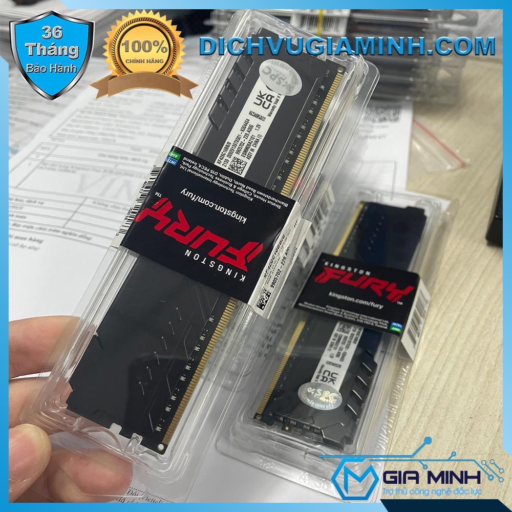 [Mã 155ELSALE giảm 7% đơn 300K] Ram Kingston DDR4 8GB Chính Hãng Tản Nhôm Fury Beast - (1x8GB) Bus 2666 CL16