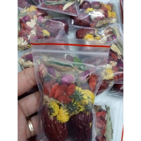 (COMBO 10 TÚI) Trà dưỡng tâm gồm 6 vị (hoa nhài.hoa cúc.kỉ tử .táo đỏ.hoa hồng.hoa nhài)