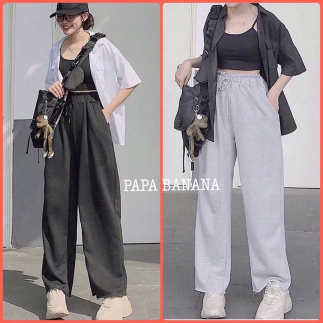 [Mã FAMAYWA giảm 10K đơn 50K] [TẶNG GÓI XẢ VẢI] Quần suông, quần ống rộng tưa gấu, quần Culottes trơn dáng dài Unisex