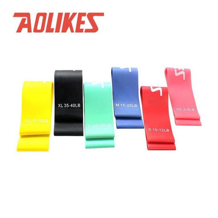 Bộ 6 Dây Mini Band, Dây Cao Su Kháng Lực Aolikes Tập Chân Mông Cao Cấp Aolikes AL3601