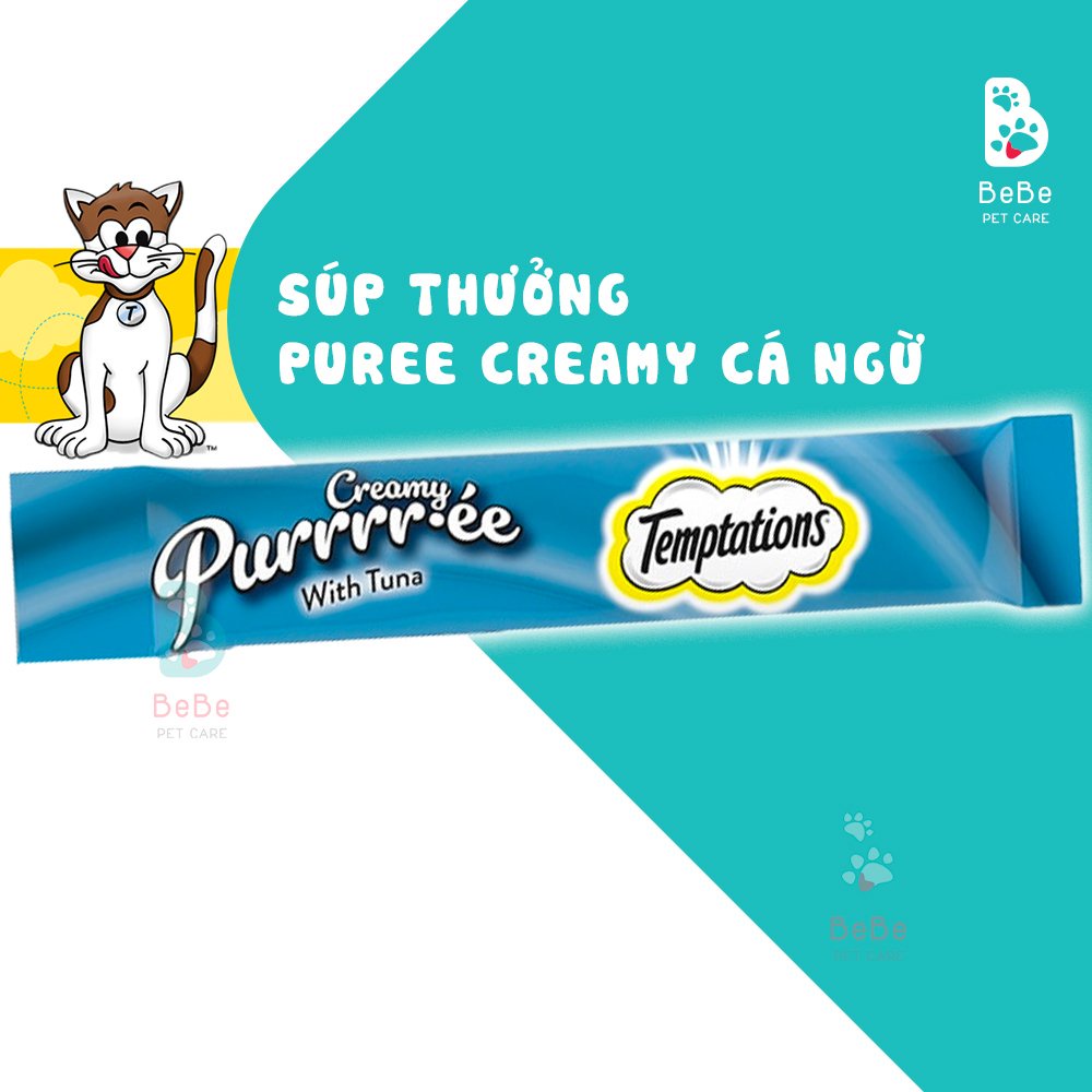 TEMPTATIONS Creamy Puree Cat Treats - Món Ăn Vặt Yêu Chiều Boss Hết Nấc - Nhập Khẩu Từ Mỹ
