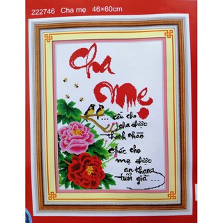 Tranh thêu chữ thập cha mẹ 222746