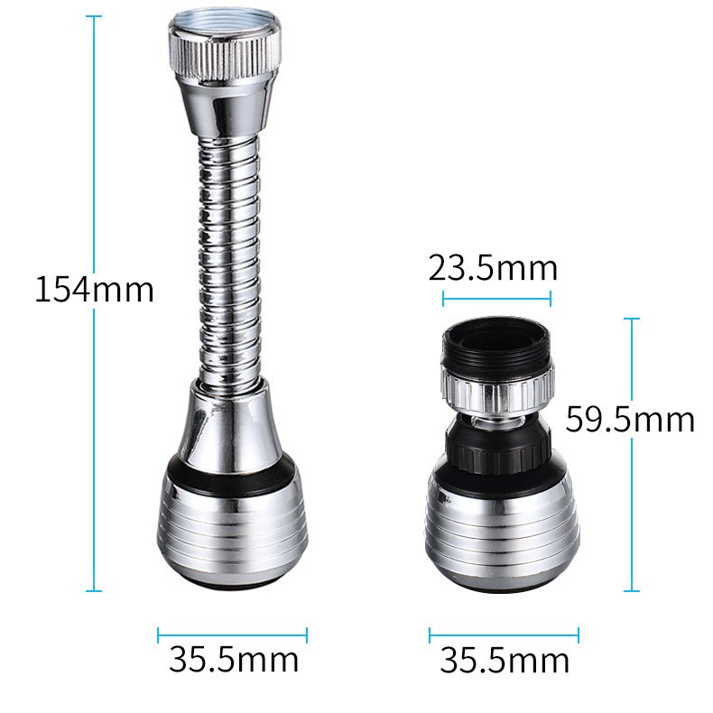 Đầu Vòi Xịt Nước Tăng Áp Cho Vòi Bồn Rửa Bát 360 Độ, Điều Chỉnh Dòng Nước Happy Home 1977