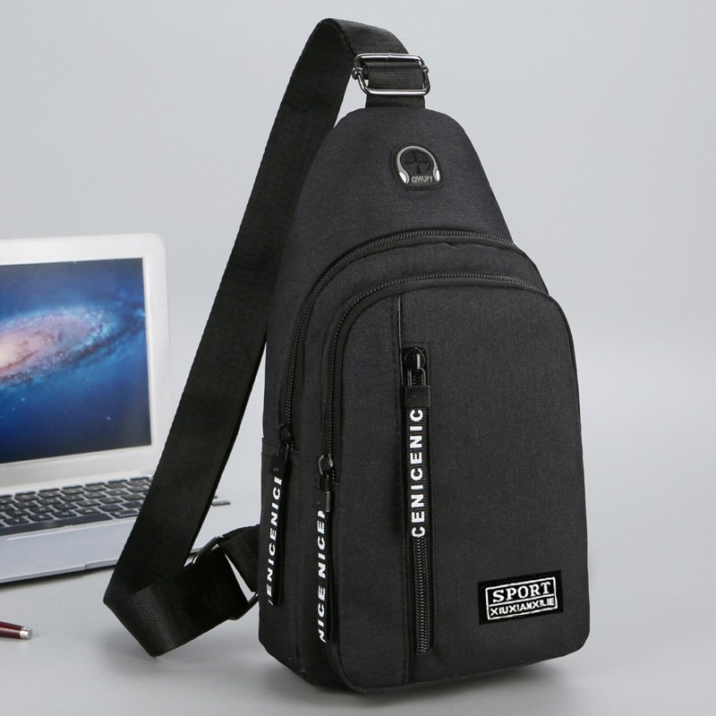 Túi đeo chéo Unisex vải canvas chống nước,thiết kế ngăn rộng rãi để đồ, túi vải phong cách Hàn Quốc Sport DC 7502