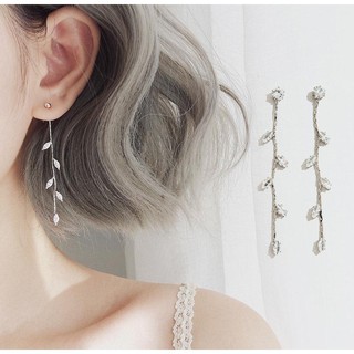  BÔNG TAI - HOA TAI - KHUYÊN TAI NỮ BẠC DÁNG MẢNH DÀI ĐÍNH ĐÁ CZ NGỌT NGÀO  SV113
