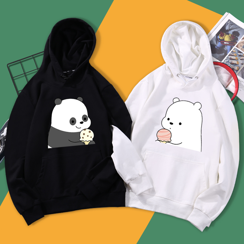 Áo Hoodie Dáng Rộng In Hình Gấu Dễ Thương Thời Trang Xuân Thu Cho Cặp Đôi