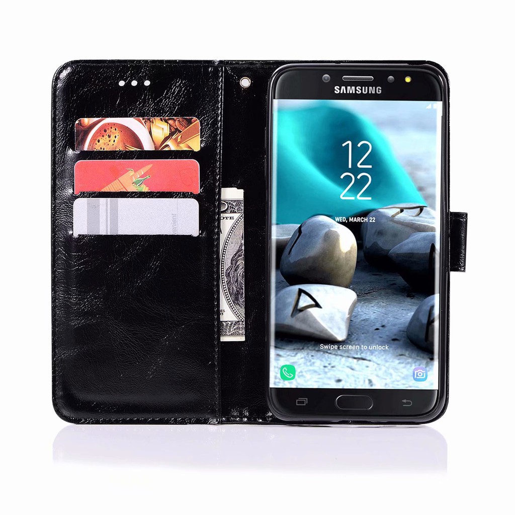 Bao da điện thoại kiêm ví gập đựng thẻ màu trơn dành cho Sony Xperia E6 / Sony Xperia L1