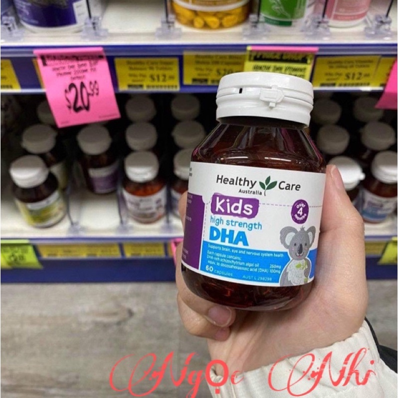 Viên DHA Healthy Care Úc vị chanh 60v